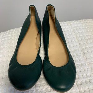 NWOT J.Crew Forest Green Cece Ballet Flat" in Genuine Italian Leather